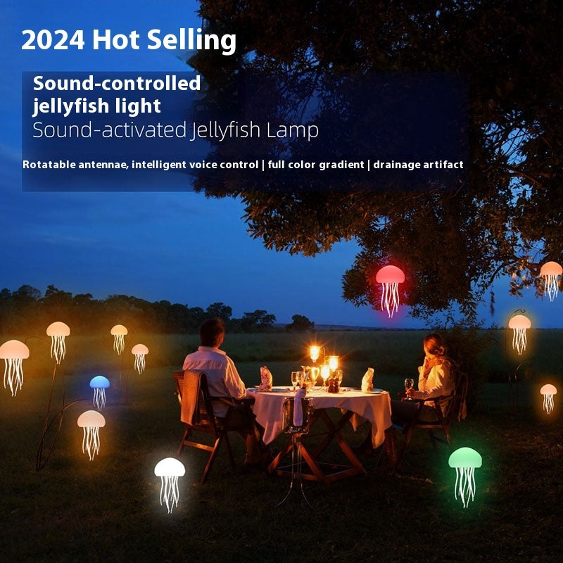 Sound-Controlled Jellyfish Mood Lamp – LED Night Light for Bedroom, Home Decor & Relaxation