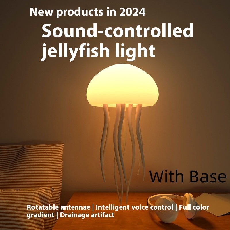Sound-Controlled Jellyfish Mood Lamp – LED Night Light for Bedroom, Home Decor & Relaxation