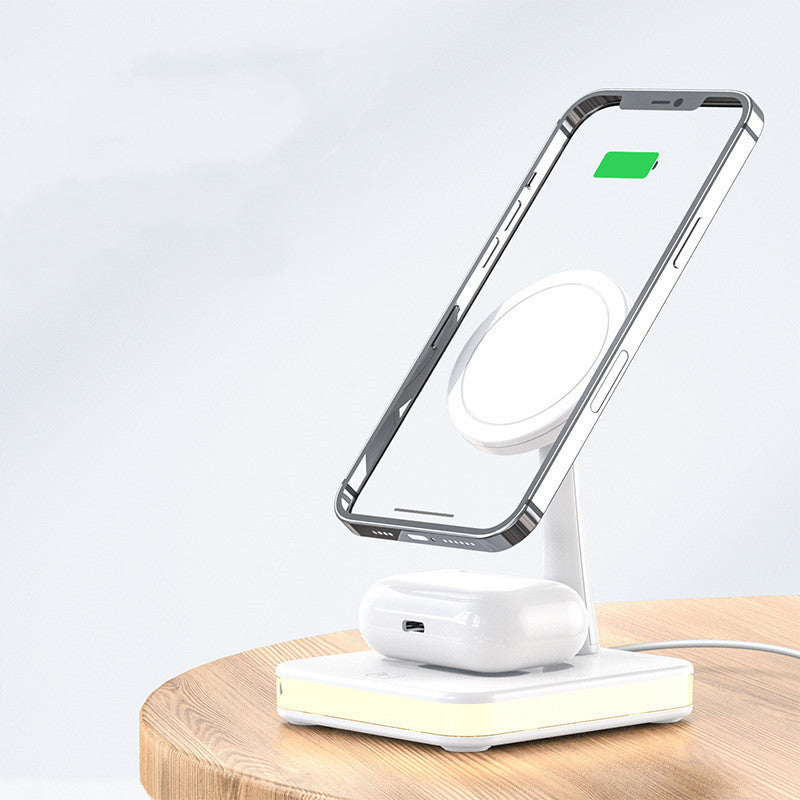 4-in-1 Magnetic Wireless Charging Station with LED Light – Fast Charging Dock for iPhone, Air Pods & Apple Watch