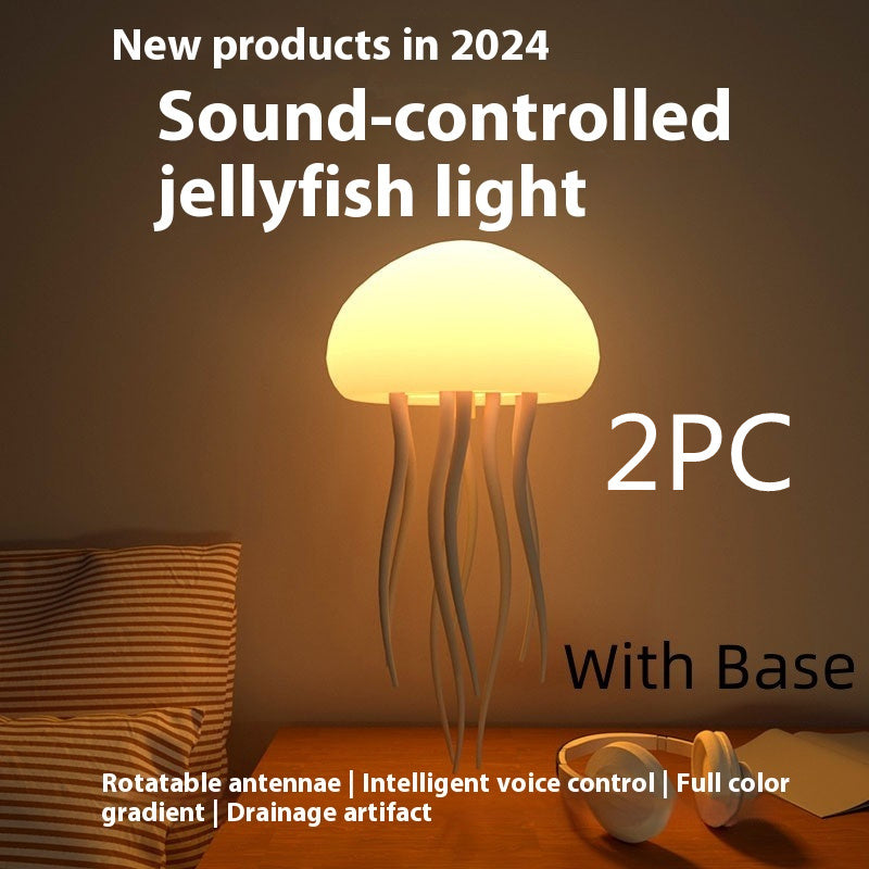Sound-Controlled Jellyfish Mood Lamp – LED Night Light for Bedroom, Home Decor & Relaxation