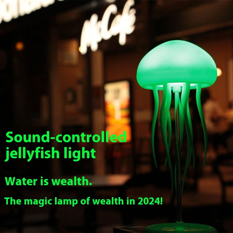 Sound-Controlled Jellyfish Mood Lamp – LED Night Light for Bedroom, Home Decor & Relaxation