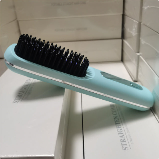 2-in-1 Wireless Hair Straightener Brush – Portable Ionic Comb for Smooth & Shiny Hair