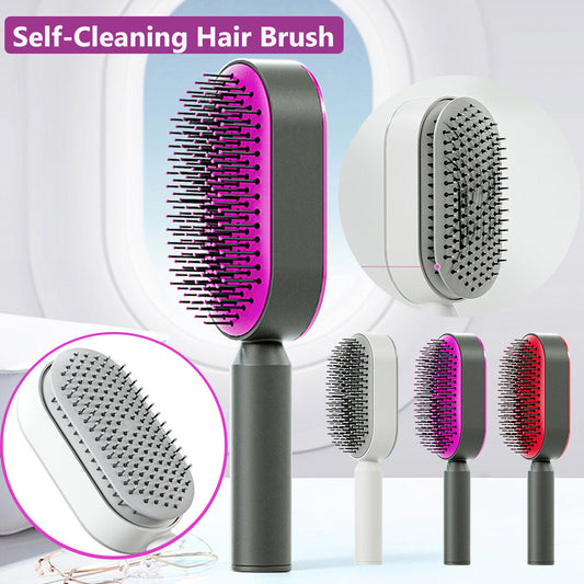 Self-Cleaning Hair Brush – One-Click Hair Removal & Scalp Massage Comb